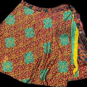 Reversable Wrap Around Colorful Silk Skirt